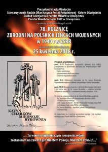 Oświęcim. 78. rocznica zbrodni na polskich jeńcach wojennych w 1940 roku w ZSRR