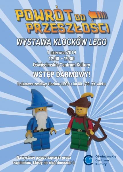 Plakat zapraszający na wystawę klocków Lego