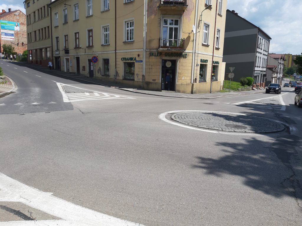 Skrzyżowanie ulicy Zaborskiej z ulicą Sienkiewicza