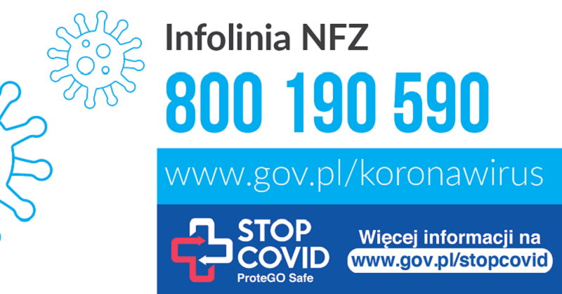 Infolinia NFZ 800 190 590 i adres www.gov.pl/loronawirus