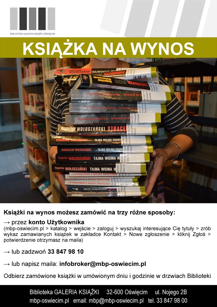 Plakat reklamujący usługę Książka na Wynoss