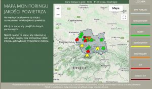 Monitoring jakości powietrza -mapa zanieczyszczeń