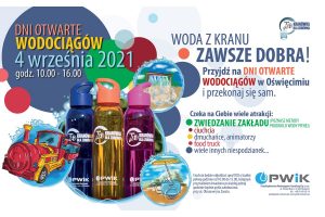 Plakat zapraszający na Dzień otwarty wodociągów