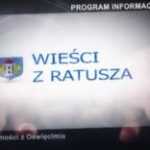 Kadr z programu z napisem Wieści z Ratusza