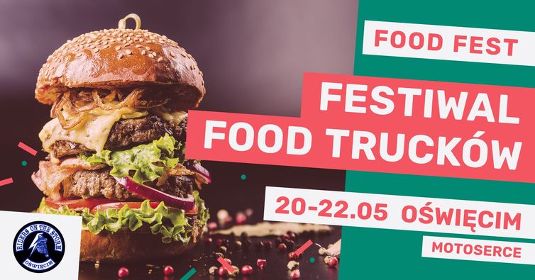 Plakat z informacją o festiwalu Food Fest i MotoSerce