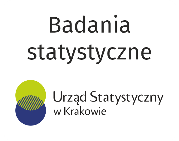 Baner z napisem badania statystyczne Urząd Statystyczny w Krakowie