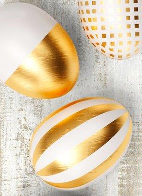 Jaja wielkanocne w złoto-białej kolorystyce