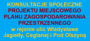 OGŁOSZENIE  o rozpoczęciu konsultacji społecznych  projektu miejscowego planu zagospodarowania przestrzennego dla terenu położonego w Oświęcimiu w rejonie ulic Władysława Jagiełły, Ceglanej i Pod Olszyną